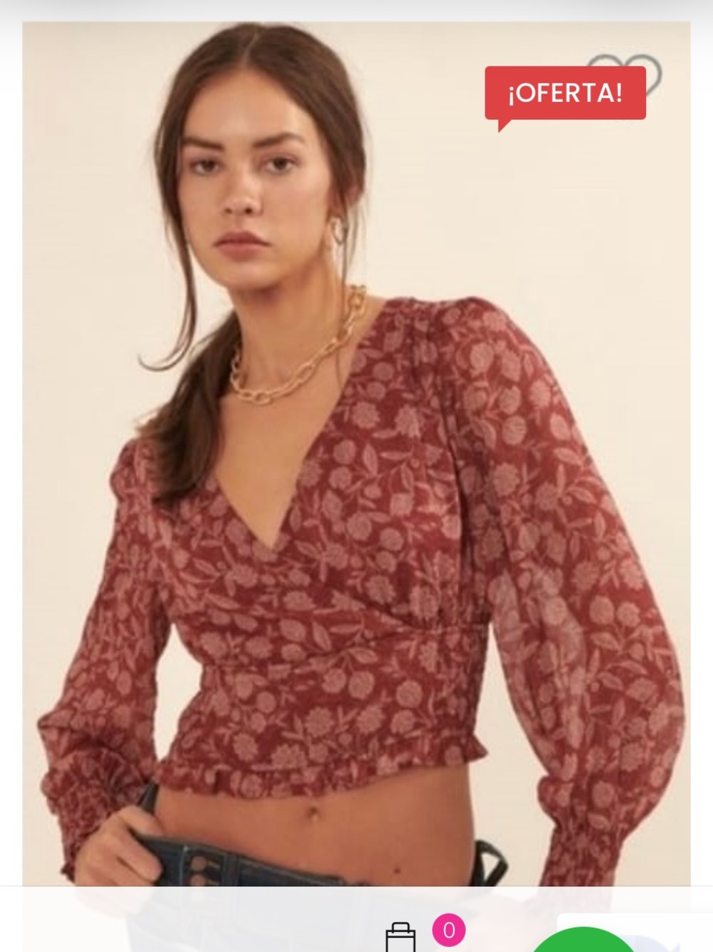 #752 Promesa NWOT Dusty Rose Blouse with Burgundy Accents
